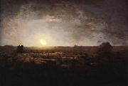 Jean Francois Millet The Sheep Meadow, Moonlight oil painting